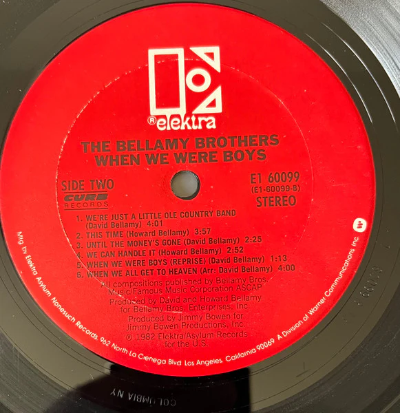 Bellamy Brothers - When We Were Boys (LP, Album, Ter) (Very Good Plus (VG+)) - Image 4