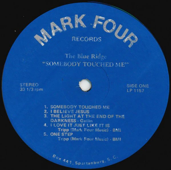 The Blue Ridge Quartet - Somebody Touched Me (LP, Album) (Very Good Plus (VG+)) - Image 3