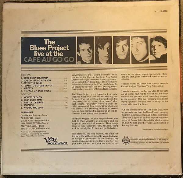 The Blues Project - Live At The Cafe Au Go Go (LP, Mono, RE) (Near Mint (NM or M-)) - Image 2