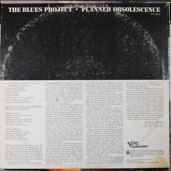 The Blues Project - Planned Obsolescence (LP, Album) (Near Mint (NM or M-)) - Image 2