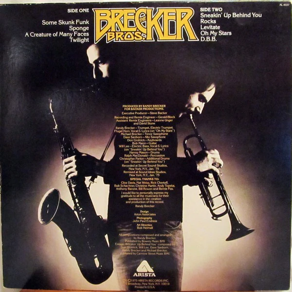 The Brecker Brothers - The Brecker Bros. (LP, Album) (Very Good Plus (VG+)) - Image 2