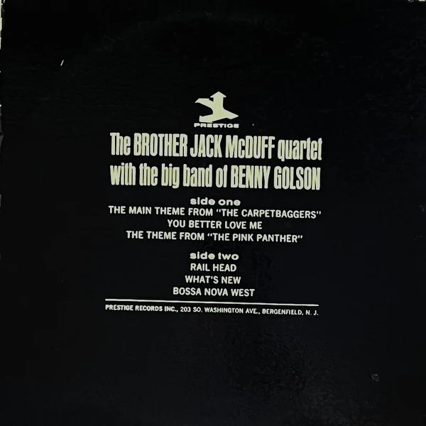 The Brother Jack McDuff Quartet With The Big Band Of Benny Golson - The Dynamic Jack Mc Duff (LP, Album, Mono, Gat) (Mint (M)) - Image 4