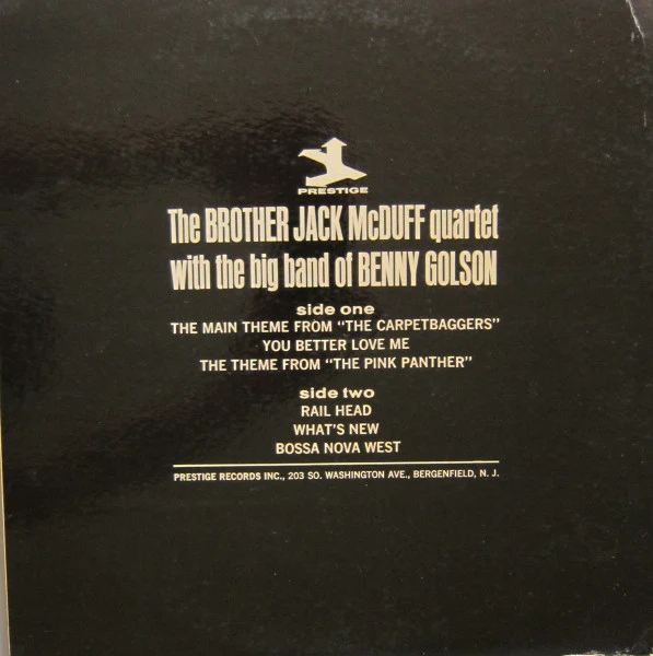 The Brother Jack McDuff Quartet With The Big Band Of Benny Golson - The Dynamic Jack Mc Duff (LP, Album, Mono, Gat) (Very Good Plus (VG+)) - Image 4