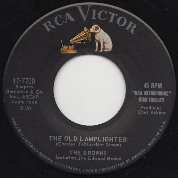 The Browns Featuring Jim Ed Brown - Teen-Ex / The Old Lamplighter (7", Ind) (Very Good (VG)) - Image 4