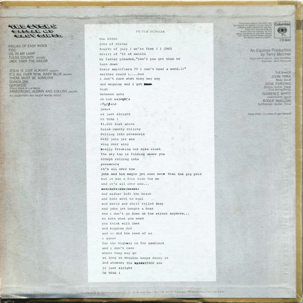 The Byrds - Ballad Of Easy Rider (LP, Album, Pit) (Very Good Plus (VG+)) - Image 2
