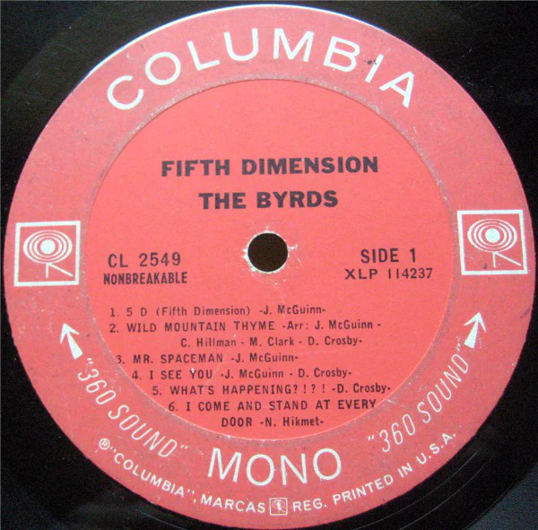 The Byrds - Fifth Dimension (LP, Album, Mono) (Very Good Plus (VG+)) - Image 3
