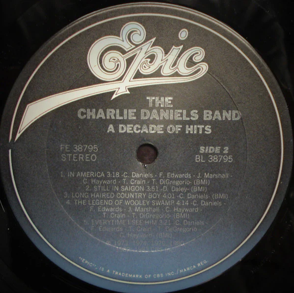The Charlie Daniels Band - A Decade Of Hits (LP, Comp, Car) (Very Good Plus (VG+)) - Image 4