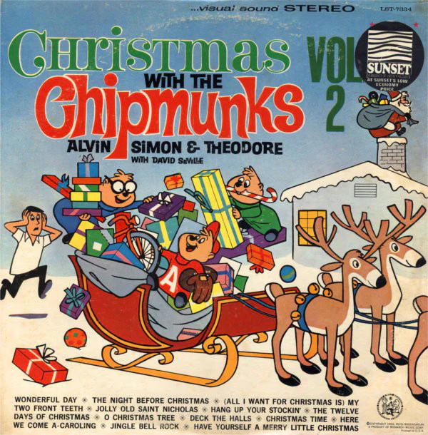 The Chipmunks : Alvin, Simon & Theodore* With David Seville - Christmas With The Chipmunks Vol. 2 (LP, Album, RE) (Mint (M))
