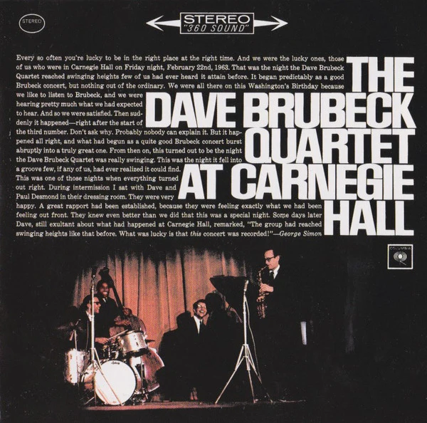 The Dave Brubeck Quartet - At Carnegie Hall (2xCD, Album, RE, RM) (Near Mint (NM or M-))