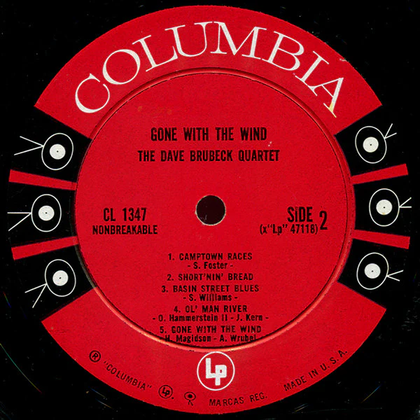 The Dave Brubeck Quartet - Gone With The Wind (LP, Album, Mono) (Very Good Plus (VG+)) - Image 4