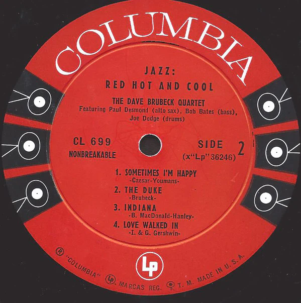 The Dave Brubeck Quartet - Jazz: Red Hot And Cool (LP, Album, Mono) (Near Mint (NM or M-)) - Image 4