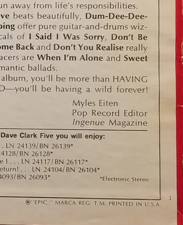 The Dave Clark Five - Having A Wild Weekend (LP, Album, Pit) (Very Good Plus (VG+)) - Image 3