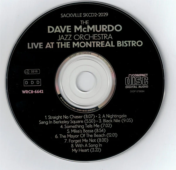 The Dave McMurdo Jazz Orchestra - Live At The Montreal Bistro (CD, Album) (Very Good Plus (VG+)) - Image 5