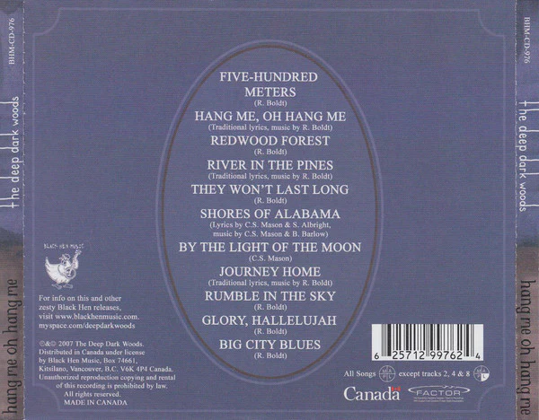 The Deep Dark Woods - Hang Me, Oh Hang Me (CD, Album) (Very Good Plus (VG+)) - Image 2