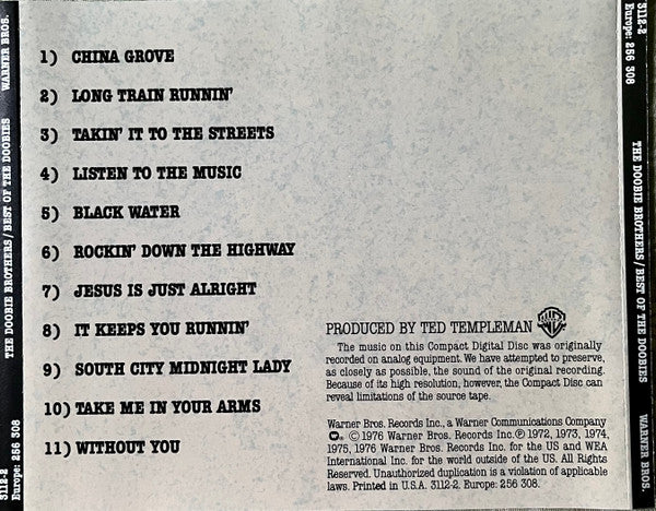 The Doobie Brothers - Best Of The Doobies (CD, Comp, RE, ARC) (Very Good Plus (VG+)) - Image 2