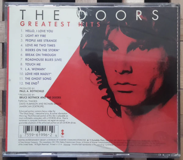The Doors - Greatest Hits (CD, Comp, Enh, Promo, RE, RM, WEA) (Near Mint (NM or M-)) - Image 2