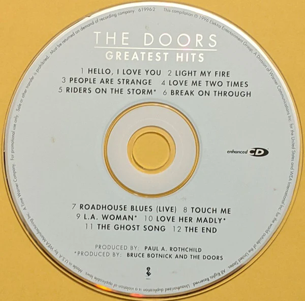 The Doors - Greatest Hits (CD, Comp, Enh, Promo, RE, RM, WEA) (Near Mint (NM or M-)) - Image 4