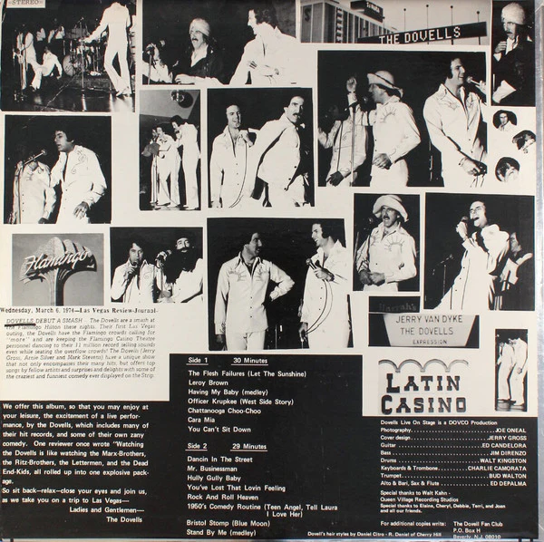 The Dovells - The Dovells Live On Stage (LP) (Very Good (VG)) - Image 2