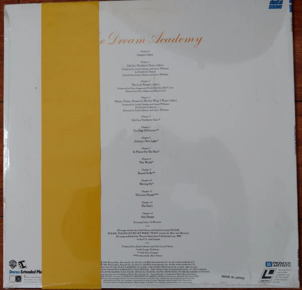 The Dream Academy - The Dream Academy (Laserdisc, 12", S/Sided, NTSC, Dig) (Near Mint (NM or M-)) - Image 2