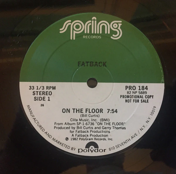 The Fatback Band - On The Floor (12", Promo, 26,) (Very Good (VG)) - Image 3