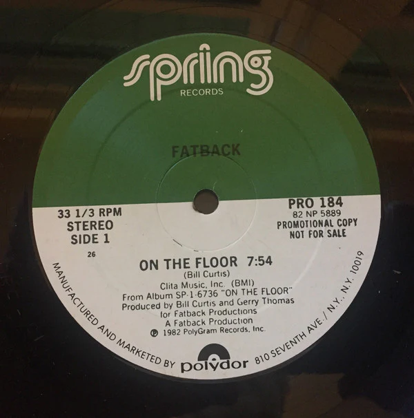 The Fatback Band - On The Floor (12", Promo, 26,) (Very Good (VG)) - Image 4