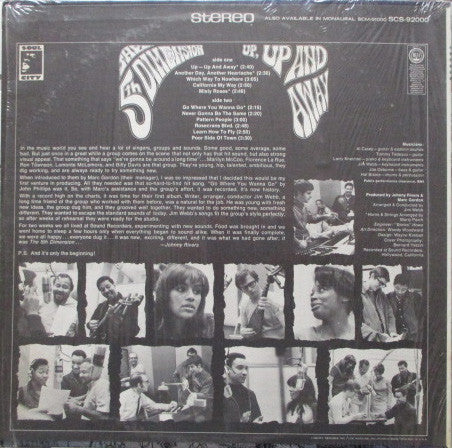 The Fifth Dimension - Up, Up And Away (LP, Album, All) (Very Good Plus (VG+)) - Image 2