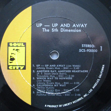 The Fifth Dimension - Up, Up And Away (LP, Album, All) (Very Good Plus (VG+)) - Image 3