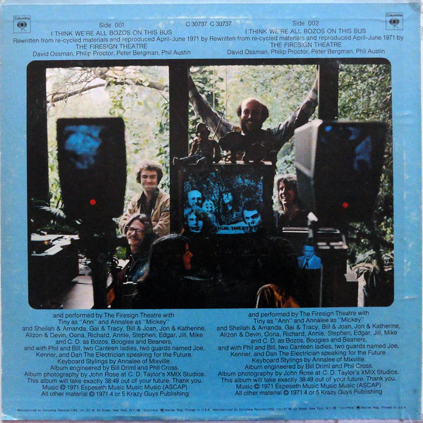 The Firesign Theatre - I Think We're All Bozos On This Bus (LP, Album, San) (Very Good Plus (VG+)) - Image 2