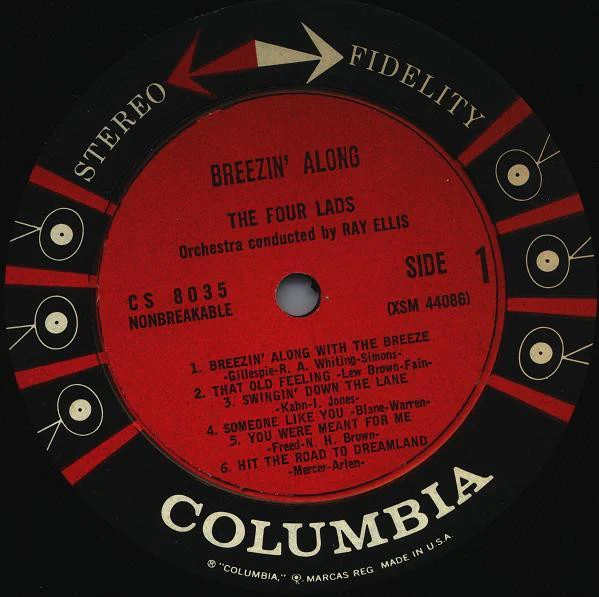 The Four Lads - Breezin' Along (LP, Album) (Very Good Plus (VG+)) - Image 3