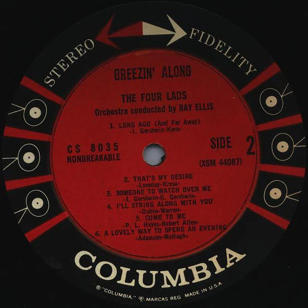 The Four Lads - Breezin' Along (LP, Album) (Very Good Plus (VG+)) - Image 4