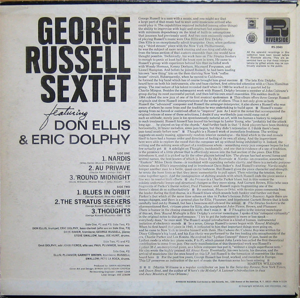 The George Russell Sextet Featuring Don Ellis & Eric Dolphy - 1 2 3 4 5 6extet (LP, Comp) (Very Good (VG)) - Image 2