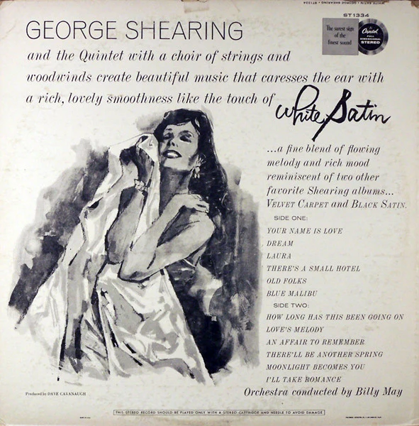 The George Shearing Quintet And Billy May And His Orchestra - White Satin (LP, Album) (Very Good Plus (VG+)) - Image 2