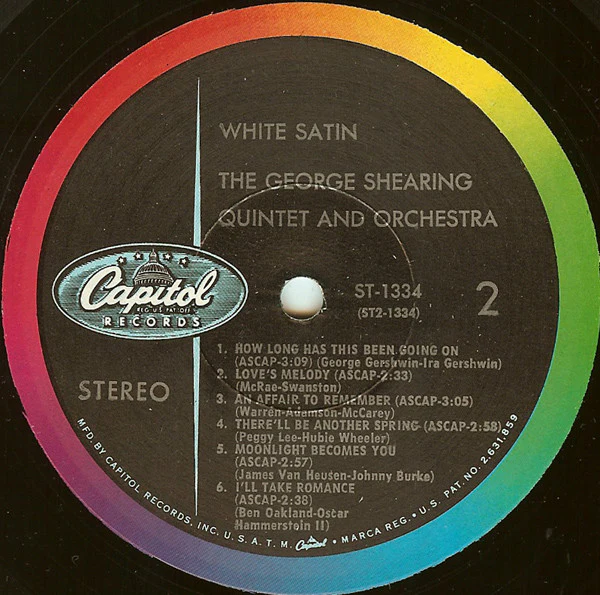 The George Shearing Quintet And Billy May And His Orchestra - White Satin (LP, Album) (Very Good Plus (VG+)) - Image 4