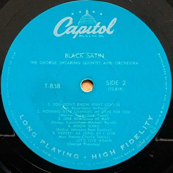 The George Shearing Quintet - Black Satin (LP, Album, Mono, Scr) (Very Good (VG)) - Image 4