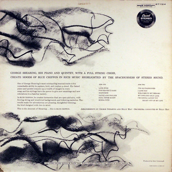 The George Shearing Quintet - Blue Chiffon (LP, Album, Scr) (Very Good (VG)) - Image 2