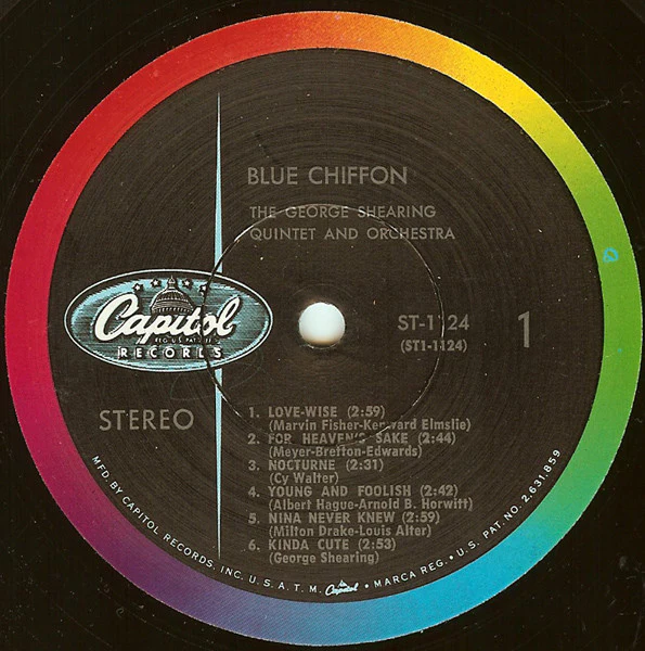 The George Shearing Quintet - Blue Chiffon (LP, Album, Scr) (Very Good (VG)) - Image 3