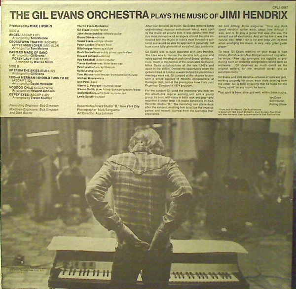 The Gil Evans Orchestra* - Plays The Music Of Jimi Hendrix (LP, Album, Ind) (Very Good Plus (VG+)) - Image 2