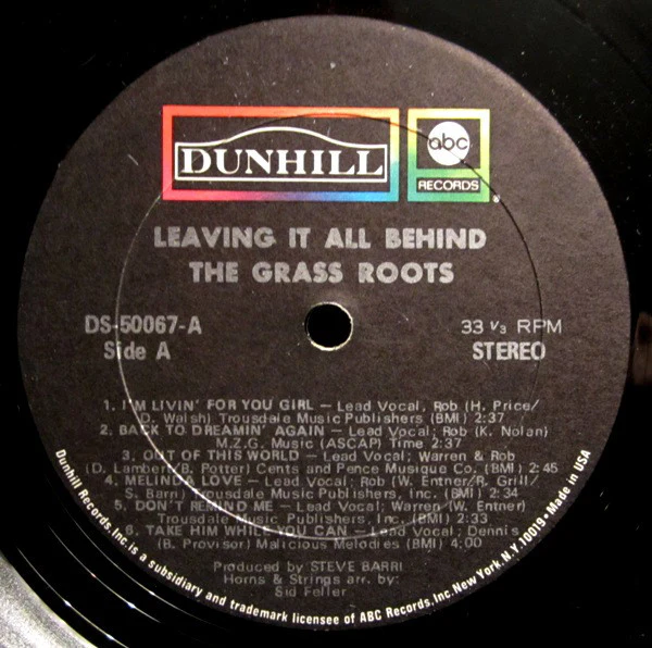 The Grass Roots - Leaving It All Behind (LP, Album, Gat) (Very Good Plus (VG+)) - Image 4