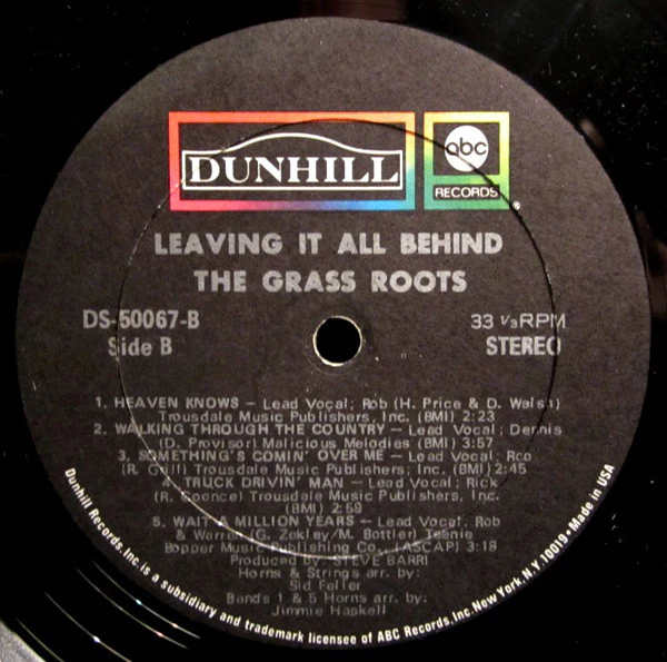The Grass Roots - Leaving It All Behind (LP, Album, Gat) (Very Good Plus (VG+)) - Image 5