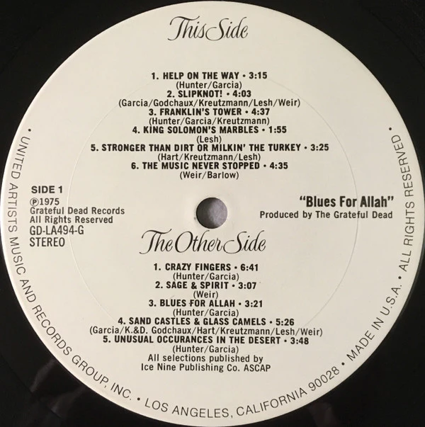 The Grateful Dead - Blues For Allah (LP, Album, San) (Very Good Plus (VG+)) - Image 3