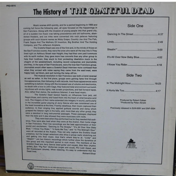 The Grateful Dead - The History Of The Grateful Dead (LP, Comp) (Very Good Plus (VG+)) - Image 2