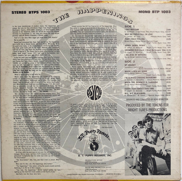 The Happenings - Psycle (LP, Album, Mono) (Very Good Plus (VG+)) - Image 2