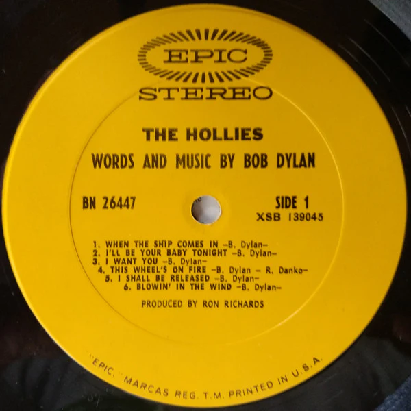 The Hollies - Words And Music By Bob Dylan (LP, Album, San) (Very Good Plus (VG+)) - Image 3