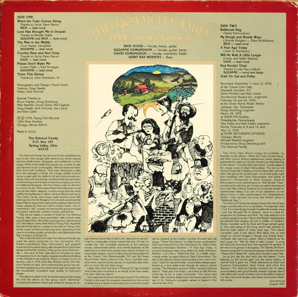 The Hotmud Family - Live, As We Know It (LP, Album) (Very Good Plus (VG+)) - Image 2