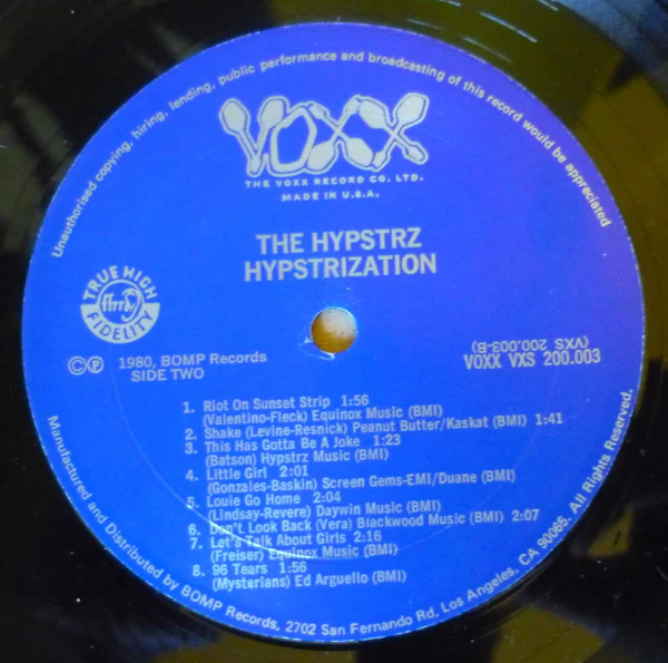 The Hypstrz - Hypstrization! (LP, Album) (Very Good Plus (VG+)) - Image 4