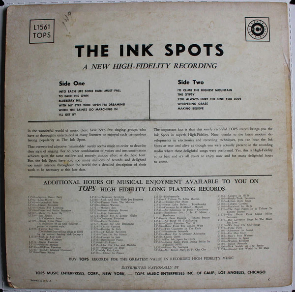 The Ink Spots - The Ink Spots  (LP, Album) (Very Good Plus (VG+)) - Image 2