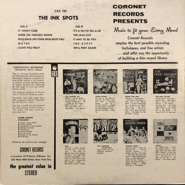 Stanley Morgan's Ink Spots - The Ink Spots (LP) (Very Good Plus (VG+)) - Image 2