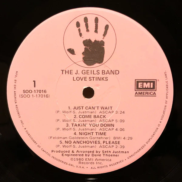 The J. Geils Band - Love Stinks (LP, Album, Los) (Good Plus (G+)) - Image 3
