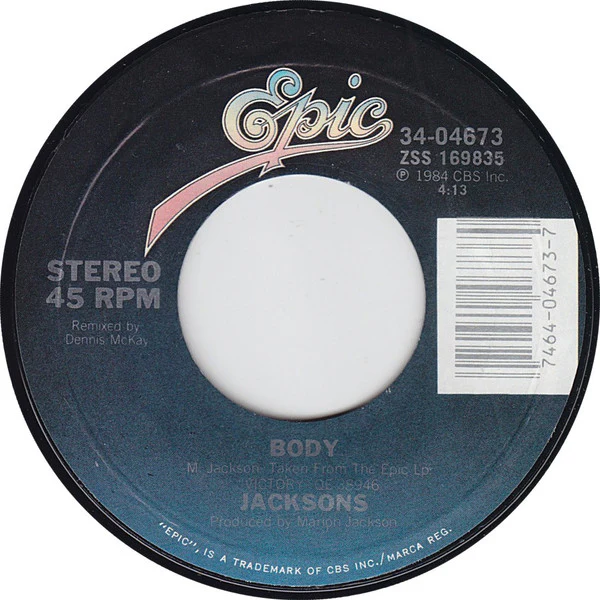 The Jacksons - Body (7", Single, Styrene, Car) (Very Good Plus (VG+)) - Image 3