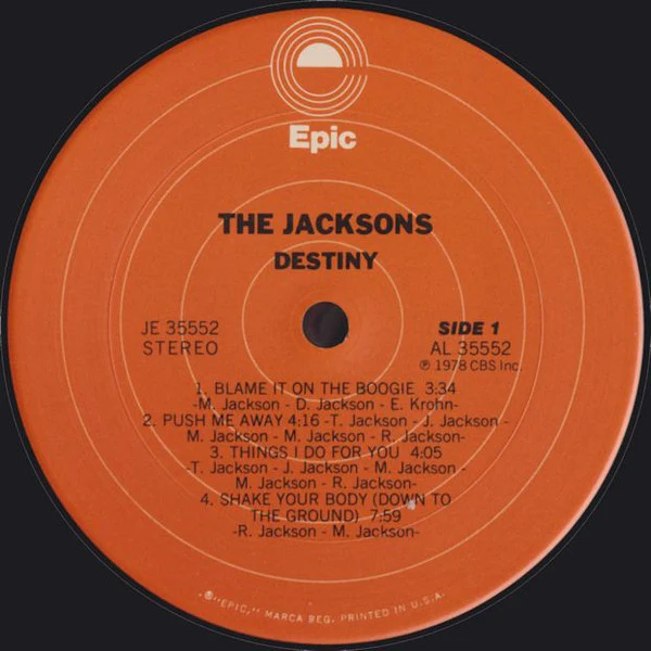 The Jacksons - Destiny (LP, Album, Ora) (Very Good (VG)) - Image 4